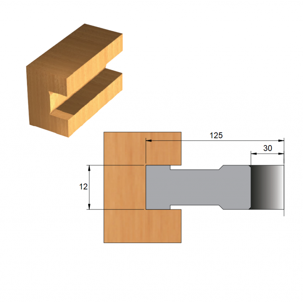 Fresa para Ranhura de Aço Ø125 x 12 x 30 – 8 Dentes - Cód. 2800.20